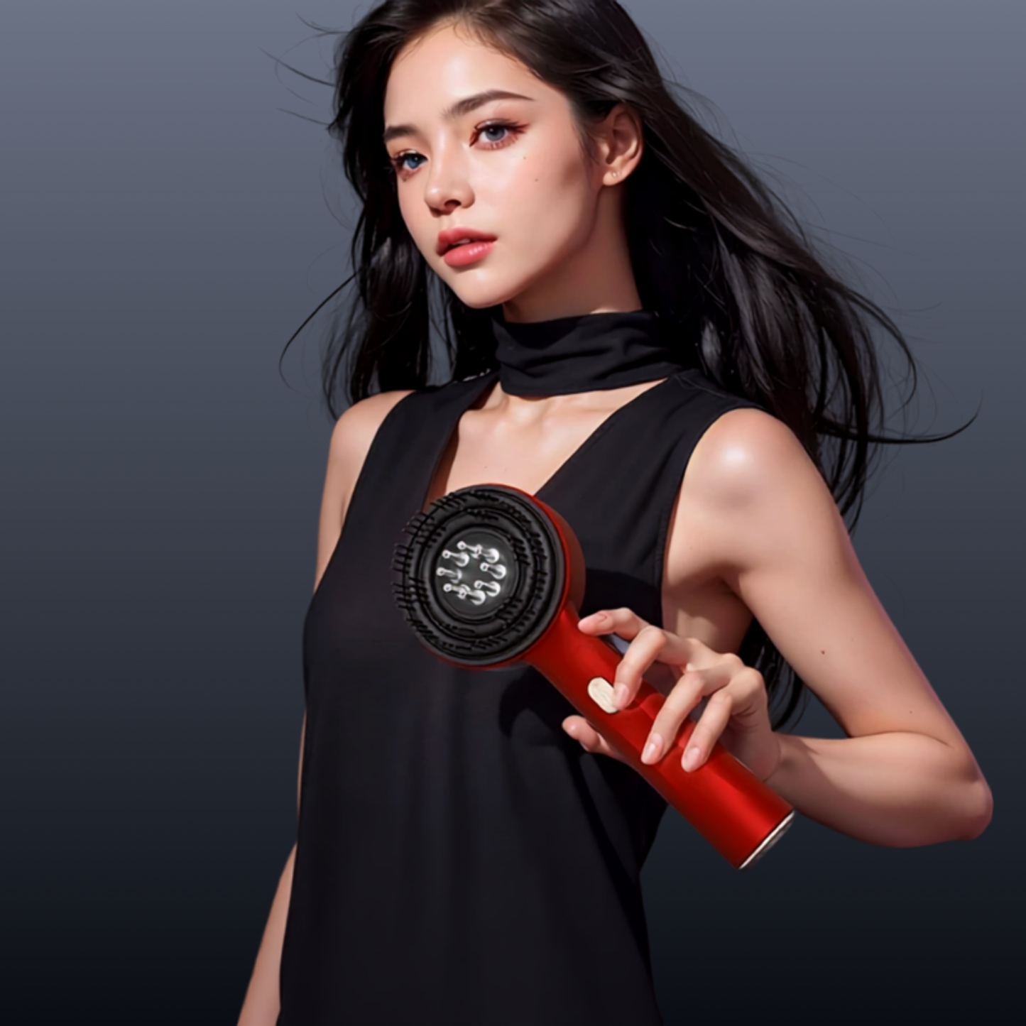 3-in-1 Hair Scalp Brush — Massage, Red Light & Serum