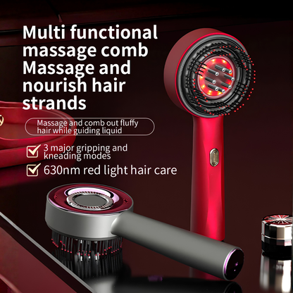 3-in-1 Hair Scalp Brush — Massage, Red Light & Serum