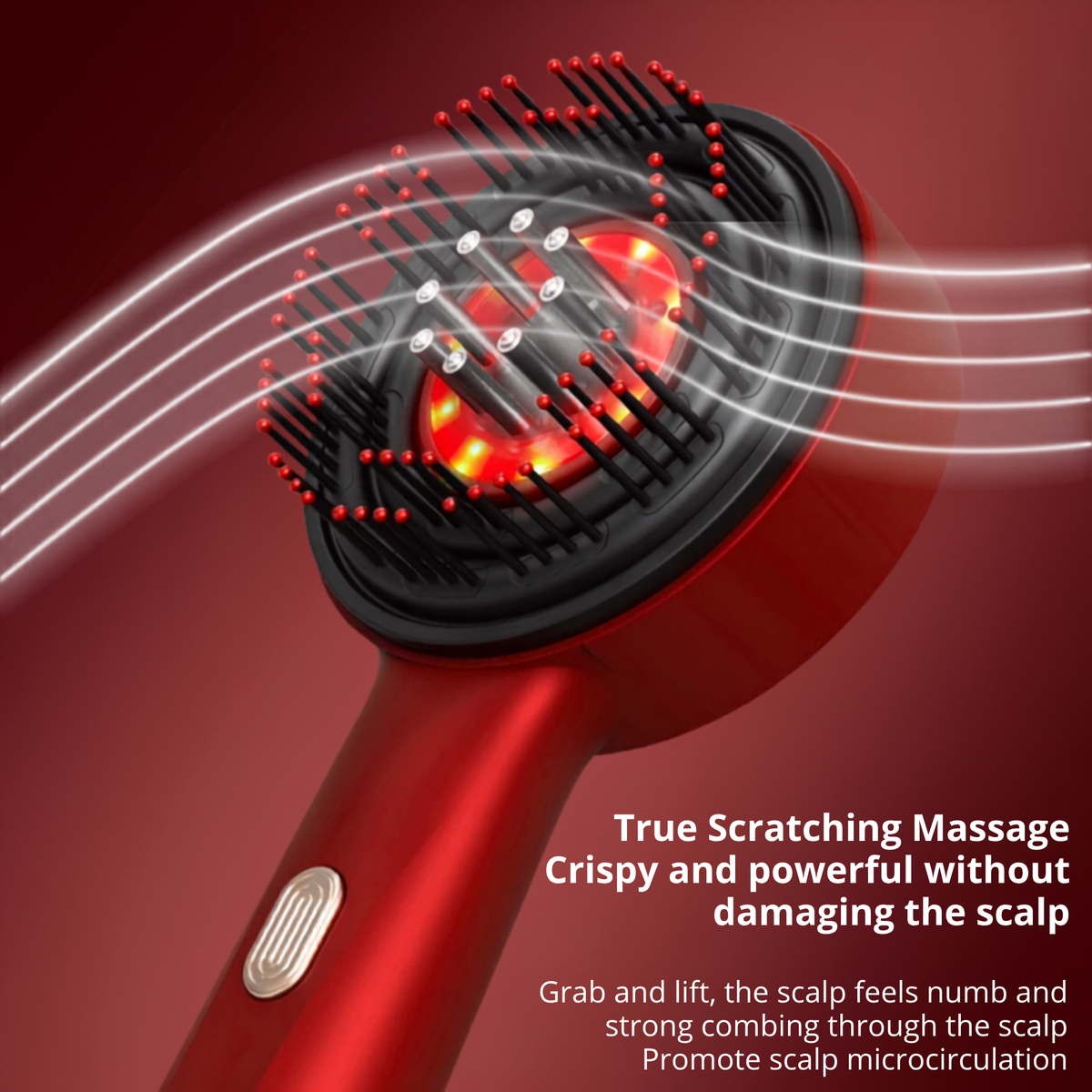 3-in-1 Hair Scalp Brush — Massage, Red Light & Serum
